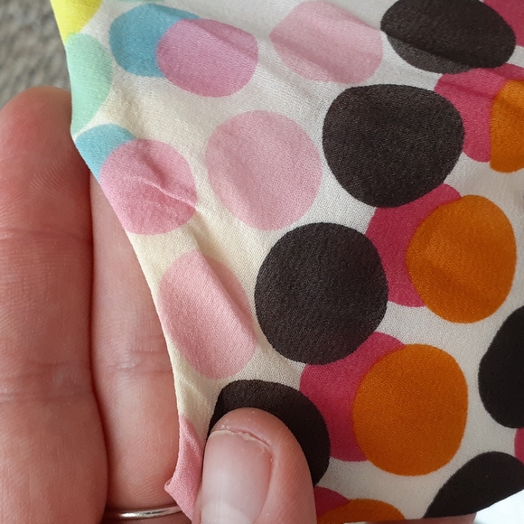 Lafayette rainbow polka dot silk wrap blouse size 14 - Picture 10 of 10